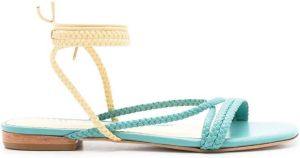Sarah Chofakian Courtney braided-strap flat sandals Blue