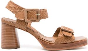 Sarah Chofakian Edie ankle-strap 85mm sandals Brown