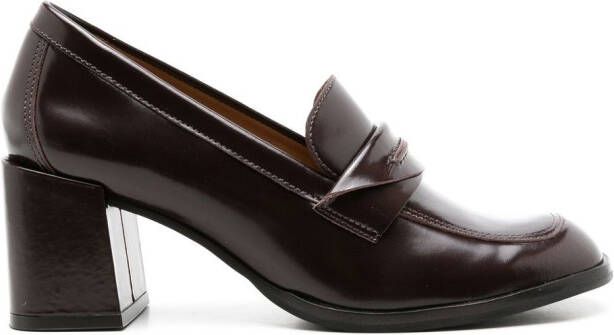 Sarah Chofakian Eliza 70mm block-heel loafers Brown