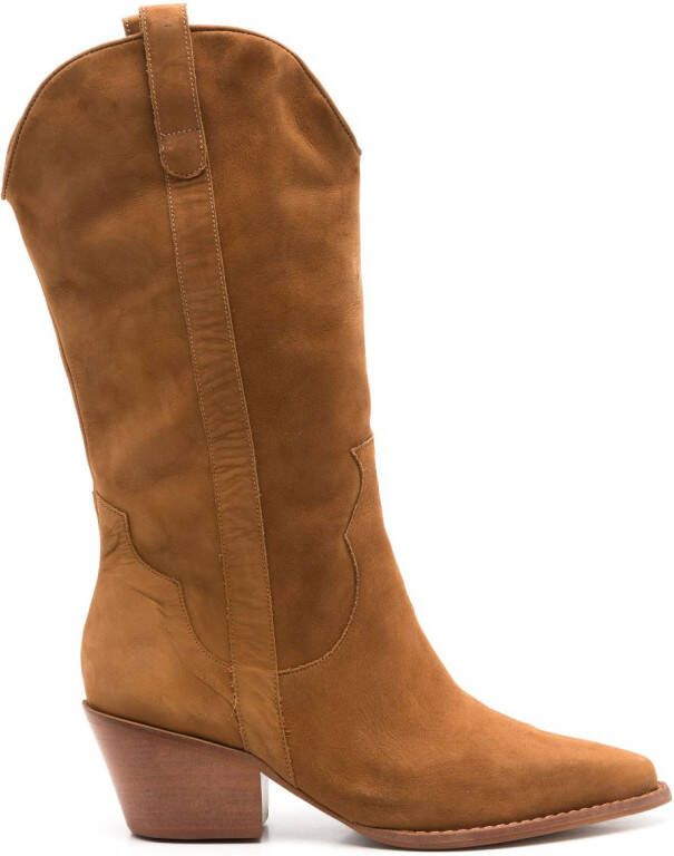 Sarah Chofakian Estee 50mm suede boots Brown