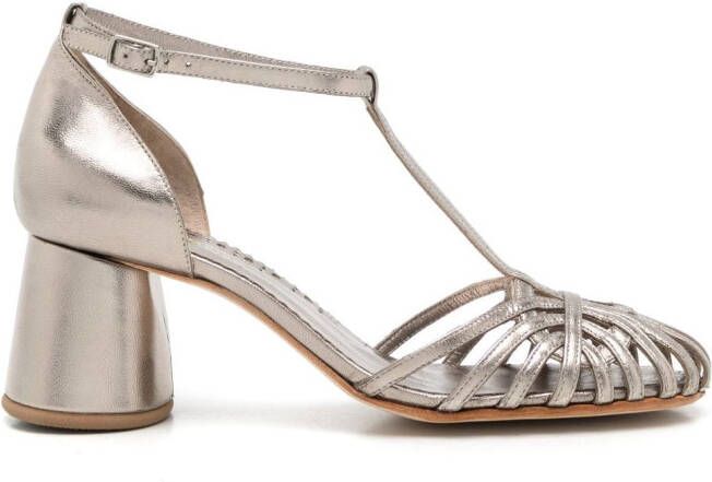 Sarah Chofakian Eugenie 65mm metallic sandals