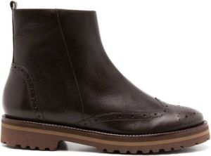 Sarah Chofakian Express brogue ankle boots Brown