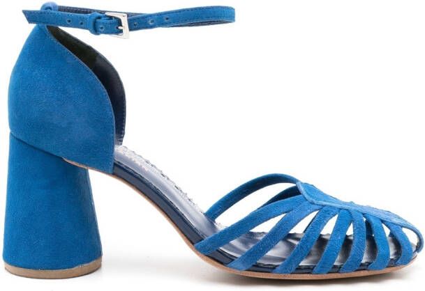 Sarah Chofakian Hilda caged 80mm sandals Blue