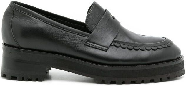 Sarah Chofakian Holly leather penny loafers Black