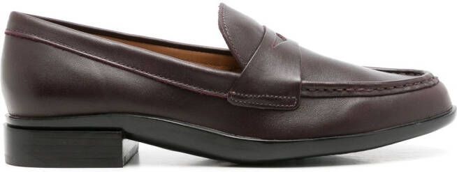 Sarah Chofakian Ignes almond-toe leather loafers Brown