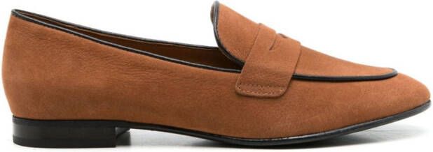 Sarah Chofakian Lauren penny-slot leather loafers Brown