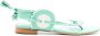 Sarah Chofakian leather Blossom flat sandals Green - Thumbnail 1