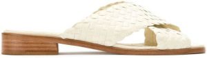 Sarah Chofakian leather flat sandals White