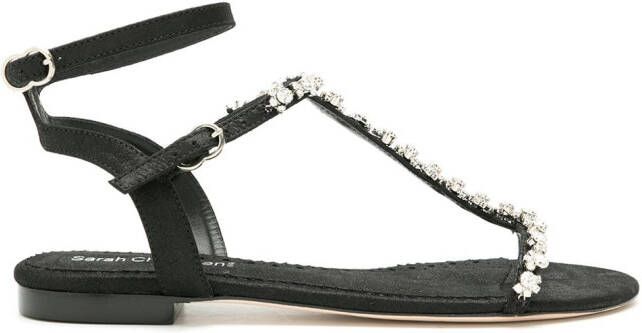 Sarah Chofakian leather Lumière flat sandals Black