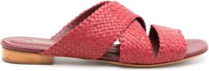 Sarah Chofakian leather Tristan flat sandals Red