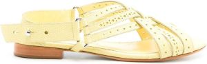 Sarah Chofakian leather York flat sandals Yellow