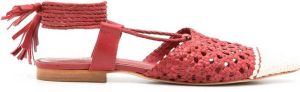 Sarah Chofakian Lovina woven ballerina shoes Red