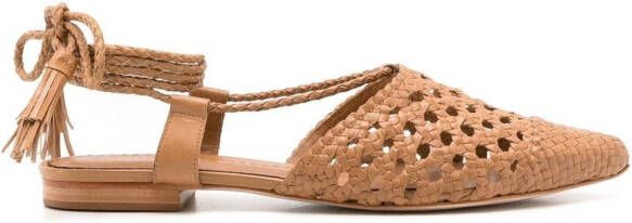 Sarah Chofakian Lovina woven shoes Brown