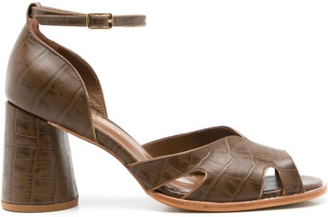 Sarah Chofakian Lucie 65mm leather sandals Brown