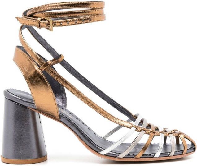 Sarah Chofakian Lupita metallic strappy sandals