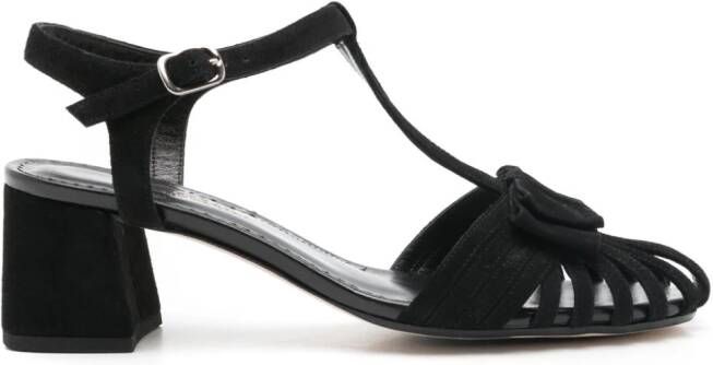 Sarah Chofakian Marly 45mm bow-detailing suede sandals Black