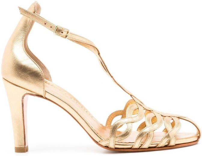 Sarah Chofakian metallic Daiana 100mm sandals Gold