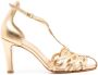 Sarah Chofakian metallic Daiana 100mm sandals Gold - Thumbnail 1