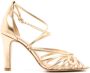Sarah Chofakian Miuccia caged 75mm leather sandals Gold - Thumbnail 1