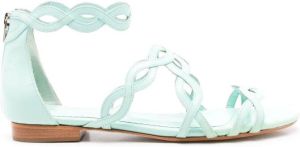 Sarah Chofakian Naomi leather flat sandals Blue