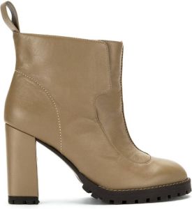 Sarah Chofakian panelled ankle boots Brown