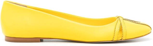 Sarah Chofakian Pati leather ballerina shoes Yellow