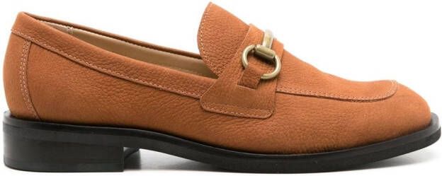 Sarah Chofakian Paulette nubuck leather loafers Brown