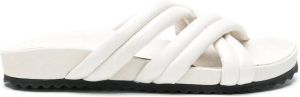 Sarah Chofakian Plume flat sandals White