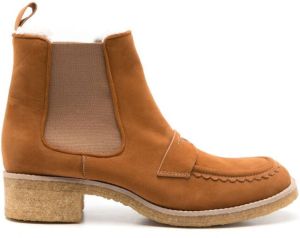 Sarah Chofakian Pullman leather ankle boots Brown