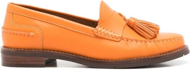 Sarah Chofakian Rive Droit tasseled loafers Orange