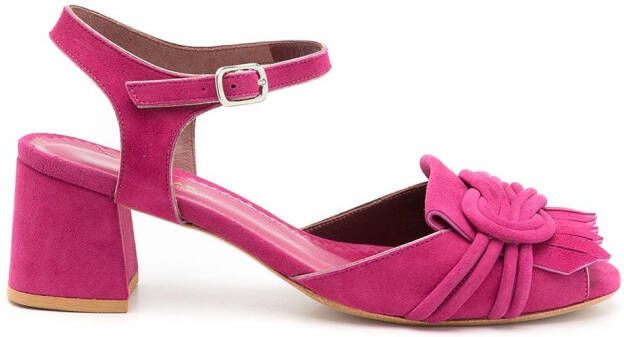 Sarah Chofakian Riviera fringed-flap sandals Pink
