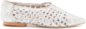 Sarah Chofakian Sapitilha Mykonos woven-ballerina shoes Silver