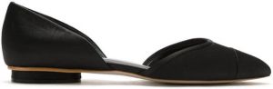Sarah Chofakian Satin leather ballerina shoes Black