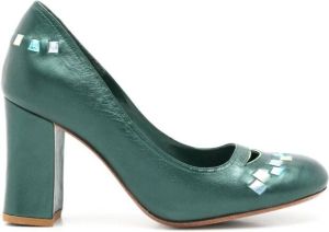 Sarah Chofakian Scarpin Moulins 70mm leather pumps Green