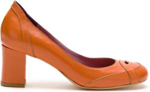 Sarah Chofakian Swan leather pumps Orange