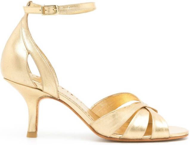 Sarah Chofakian Tunnel metallic sandals Gold