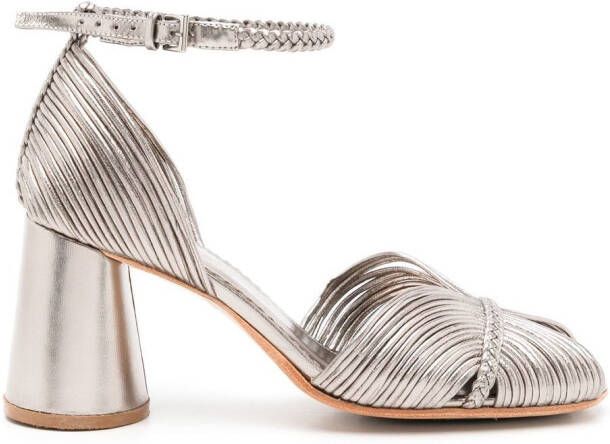 Sarah Chofakian Twiggy metallic-effect sandals Silver
