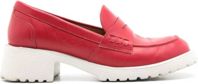Sarah Chofakian Ully leather loafers Red