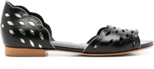 Sarah Chofakian Vivienne perforated-detail sandals Black