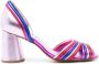 Sarah Chofakian Yoko 75mm striped sandals Purple - Thumbnail 1