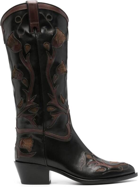 Sartore 45mm western knee-high leather boots Black