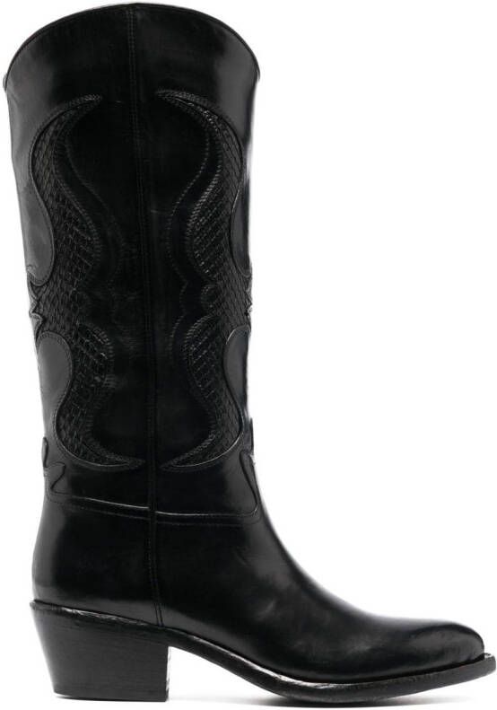 Sartore 45mm Western-style leather boots Black