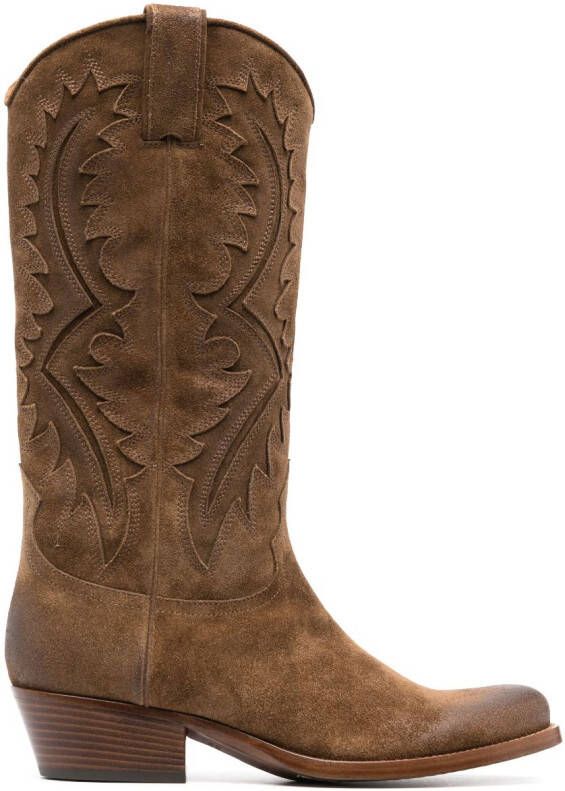 Sartore 45mm Western-style suede boots Brown