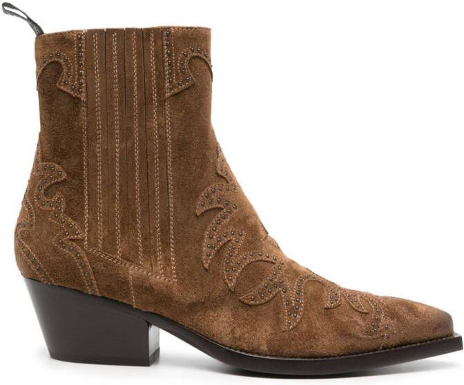 Sartore 50mm suede ankle boots Brown
