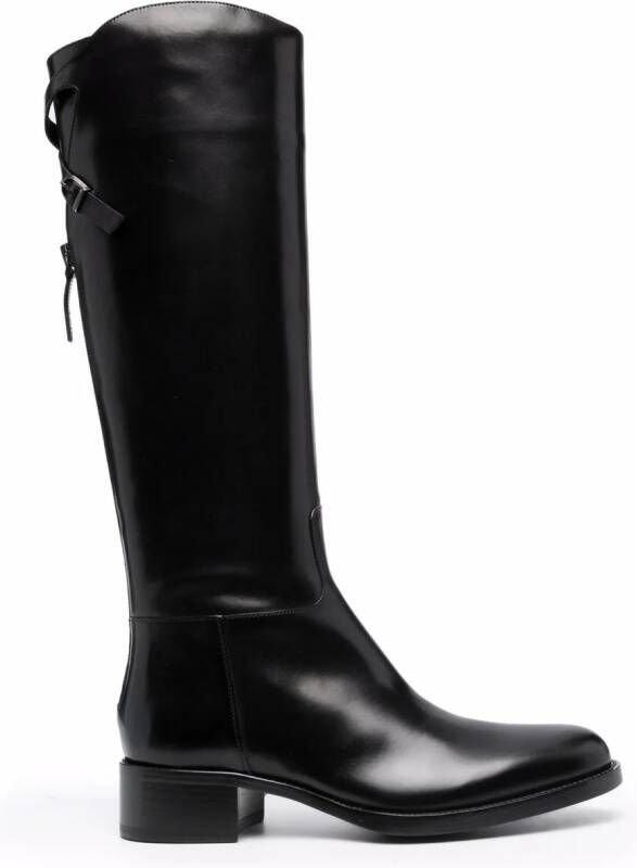 Sartore rear-zip knee length boots Black