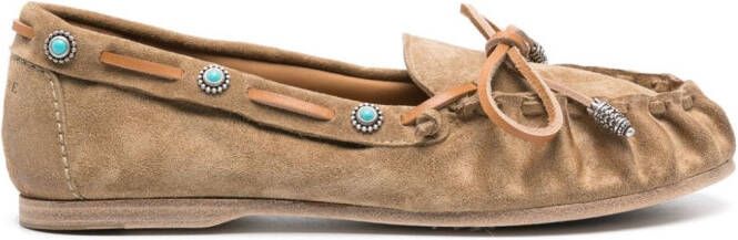 Sartore Softy Caramel suede loafers Brown
