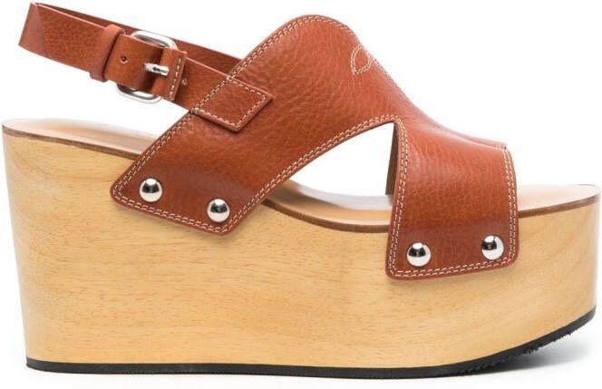 Sartore Toscano 100mm wedge sandals Brown