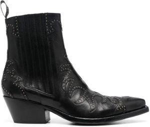 Sartore Western stud-embellished ankle boots Black