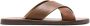Scarosso Adriano cross-strap leather sandals Brown - Thumbnail 1
