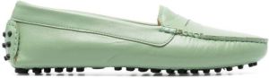 Scarosso Ashley leather driving loafers Green